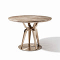 Round marble top dining table with bronze metal base 80 x 80 x 75cm