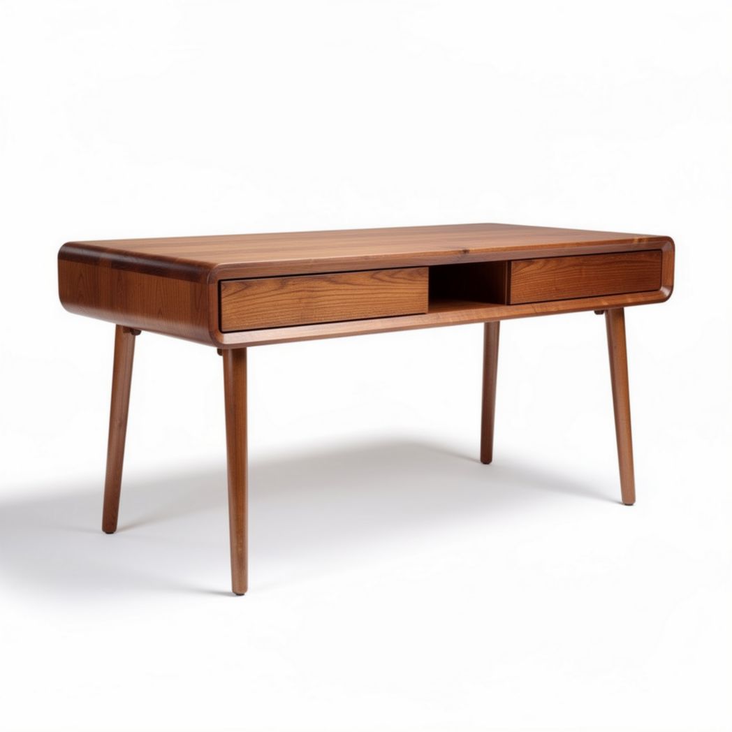Wooden desk with two drawers for home office or study 120 x 60 x 75cm