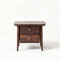 Wooden nightstand with two drawers in walnut finish 24 x 16 x 20 inches